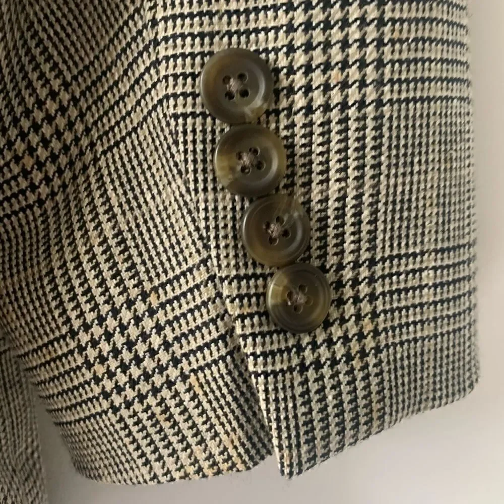Vintage Polo Univ Club Plaid Silk Wool Jacket